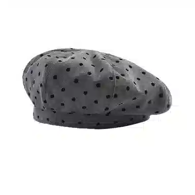 浪莎 法式文艺复古波点花纹简约蓓蕾帽百搭早春日系甜美可爱云朵帽 聚酯纤维 贝雷帽 女款