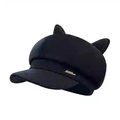 浪莎 复古英伦风报童帽简约纯色八角帽可爱耳朵时尚百搭潮流画家帽 聚酯纤维 贝雷帽 女款