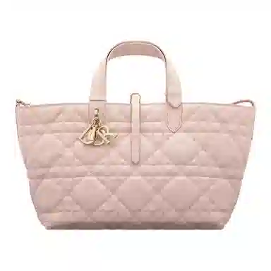 DIOR Toujours Quilted Letter Pendant Shoulder Bag Small Pink