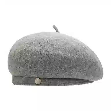 浪莎 英伦风金属标简约纯色时尚百搭保暖 羊毛 贝雷帽 男女同款情侣款