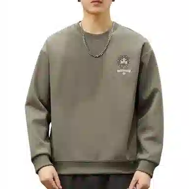 吉肯蒂 国潮圆领男秋季中国风潮牌印花套头衫重磅修身百搭上衣服卫衣 男款