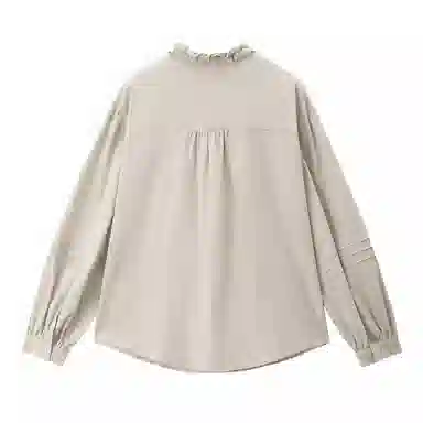 佐丹奴 纯棉花边小立领梭织长袖衬衫 女款