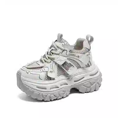 织物合成革 运动休闲厚底松糕时尚百搭潮流 透气轻便增高 低帮 老爹鞋 女款