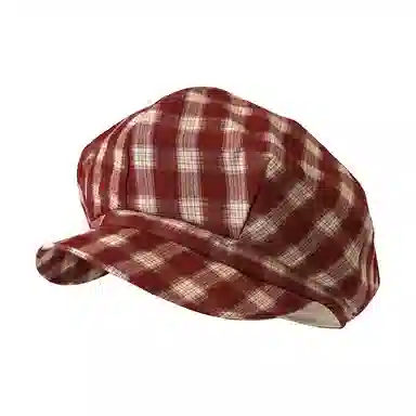 心水好物 英伦风复古格子纹显脸小时尚百搭 棉 贝雷帽 男女同款情侣款