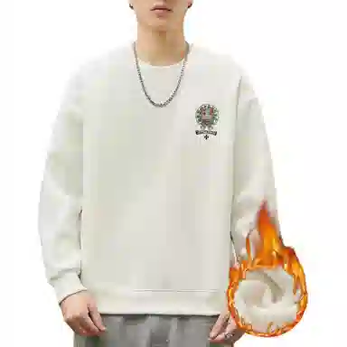 吉肯蒂 国潮圆领男秋季中国风潮牌印花套头衫重磅修身百搭上衣服卫衣 男款