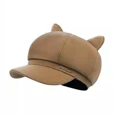 浪莎 复古英伦风报童帽简约纯色八角帽可爱耳朵时尚百搭潮流画家帽 聚酯纤维 贝雷帽 女款