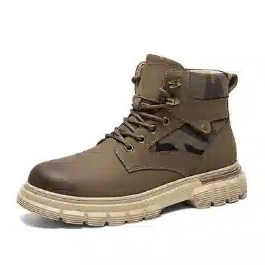 超纤皮 秋冬时尚百搭舒适户外复古厚底增高防滑耐磨 高筒 马丁靴 男款