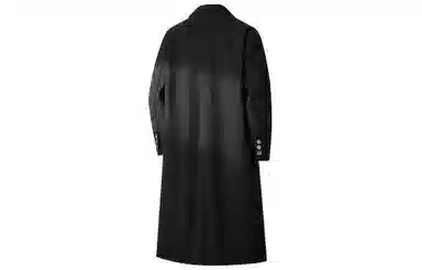 大卫贝肯 美式高街简约基础中长款英伦高级感品牌签名印花铆钉设计痞帅纯色潮牌休闲宽松通勤百搭外套大衣 男女同款