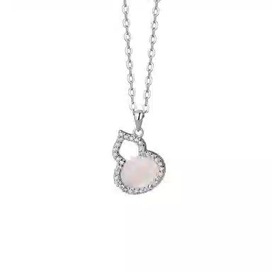 聆听花开 新中式感福禄国风个性小众日常通勤优雅气质清冷感轻奢高级#好运 玉髓 项链 女款