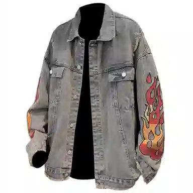 FA2LO Vintage Flame Denim Jacket