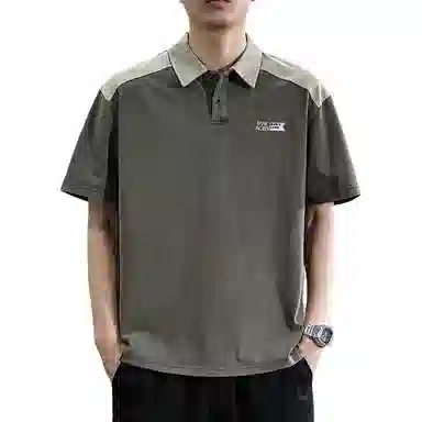 遨宇 夏季美式复古潮流极简风复古短袖翻领户外针织衫 男女同款