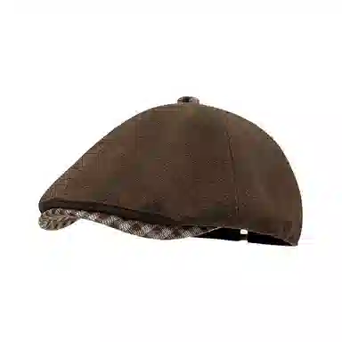 心水好物 日系复古格纹前进帽可调节艺术画家帽显脸小休闲百搭 棉 贝雷帽 男女同款情侣款