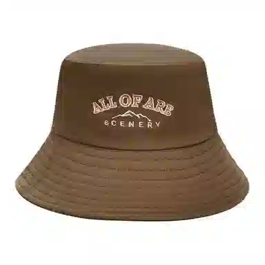 山一丸 时尚潮流字母刺绣户外太阳帽防晒盆帽显脸小 涤纶 渔夫帽 女款