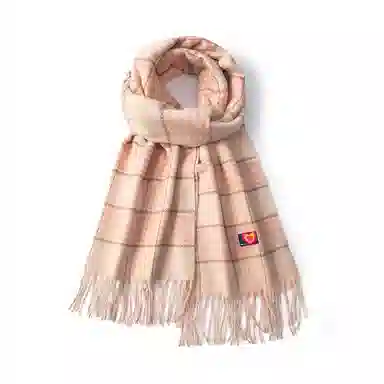 红豆 文艺气质梭织格子流苏 聚酯纤维 绒线围巾 男女同款情侣款