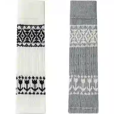 妮轻 针织复古费尔岛菱形个性中筒袜 女款