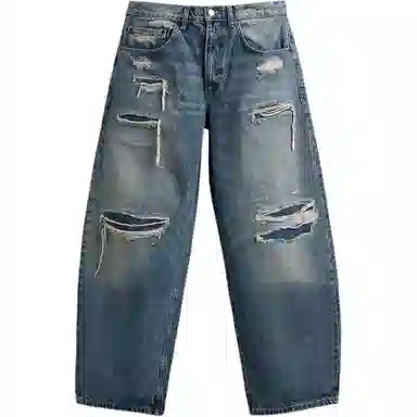 ZARA Relaxed Fit Distressed Jeans