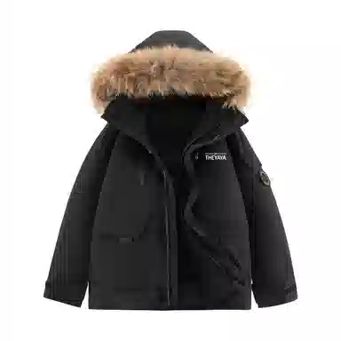 鸭鸭 新国标高蓬松鸭绒防水防风抗寒保暖加厚户外宽松休闲时尚百搭学生党运动肩章飞行员连帽派克工装冬季羽绒服 男女同款