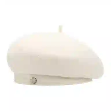 浪莎 英伦风金属标简约纯色时尚百搭保暖 羊毛 贝雷帽 男女同款情侣款