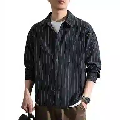 遨宇 高端美式休闲复古潮牌文艺风长袖森系风户外痞帅衬衫 男女同款