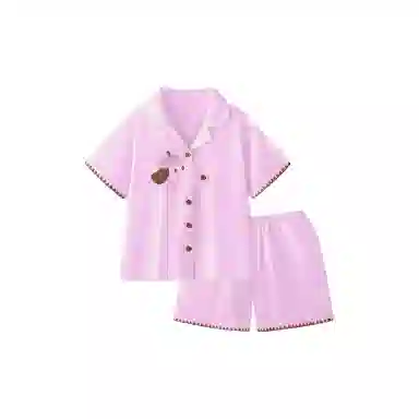 静英鸾 夏季女休闲开衫翻领短袖短裤可外穿家居服睡衣套装 女款