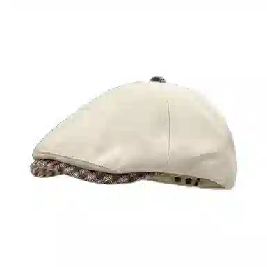 心水好物 日系复古格纹前进帽可调节艺术画家帽显脸小休闲百搭 棉 贝雷帽 男女同款情侣款