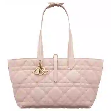 DIOR Toujours Quilted Letter Pendant Shoulder Bag Small Pink