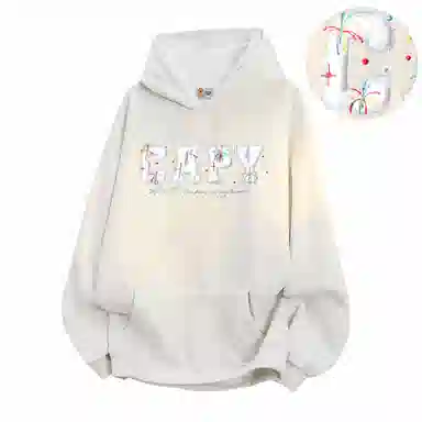 【重磅华棉350g】卡皮巴拉小黄豚 真刺绣烟花彩点毛绒贴布慵懒显瘦美式高街休闲上衣小众日常简约百搭设计感潮流春秋薄款连帽卫衣 男女同款