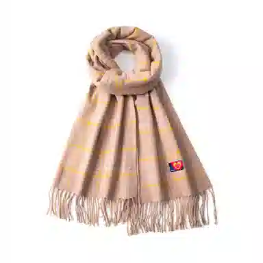 红豆 文艺气质梭织格子流苏 聚酯纤维 绒线围巾 男女同款情侣款