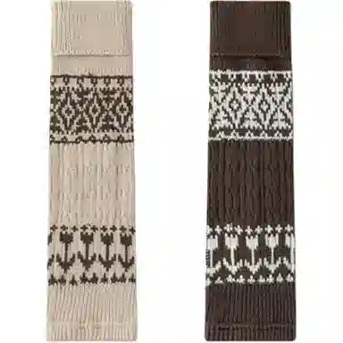 妮轻 针织复古费尔岛菱形个性中筒袜 女款