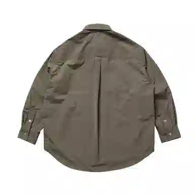 实年服工 秋冬简约抗皱通勤宽松休闲大口袋外套长袖衬衫 男款