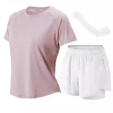 百思绒  纯色宽松舒适速干透气  健身套装  女款