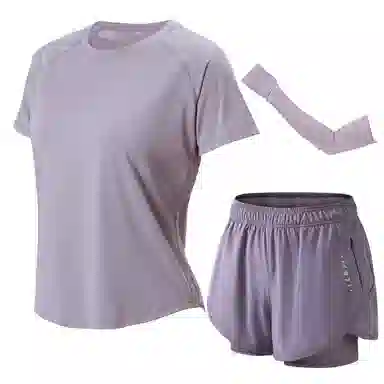 百思绒  纯色宽松舒适速干透气  健身套装  女款