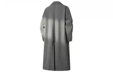 大卫贝肯 美式高街简约基础中长款英伦高级感品牌签名印花铆钉设计痞帅纯色潮牌休闲宽松通勤百搭外套大衣 男女同款