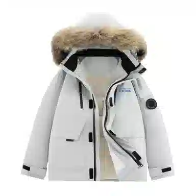 鸭鸭 新国标高蓬松鸭绒防水防风抗寒保暖加厚户外宽松休闲时尚百搭学生党运动肩章飞行员连帽派克工装冬季羽绒服 男女同款