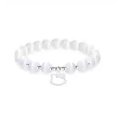 【999足银镂空猫咪】 岁月静好 萌趣卡通软萌小猫经典时尚白月光招财纳福招桃花轻奢小众设计感简约百搭日常通勤#好运 琉璃 手串 女款