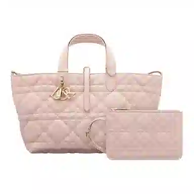 DIOR Toujours Quilted Letter Pendant Shoulder Bag Small Pink
