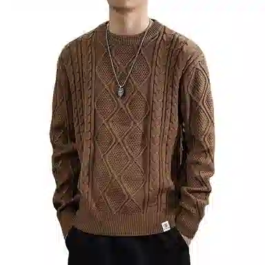 遨宇 美式复古高端潮牌中性风休闲户外针织衫 男女同款