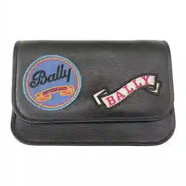BALLY Classic Printed Leather Clutch Black