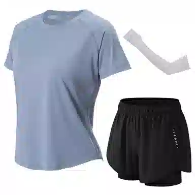 百思绒  纯色宽松舒适速干透气  健身套装  女款