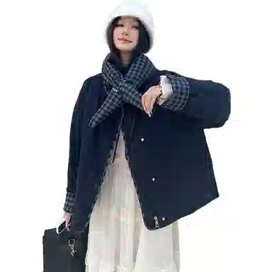 思蓓儿 格子宽松适中棉服 女款