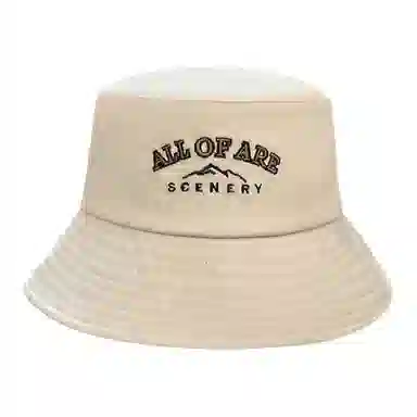 山一丸 时尚潮流字母刺绣户外太阳帽防晒盆帽显脸小 涤纶 渔夫帽 女款