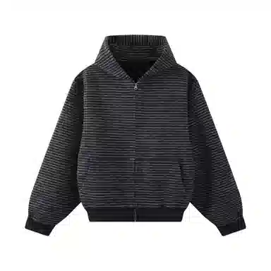 ONITSOP Striped Wool Zip Hoodie