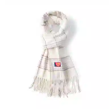 红豆 文艺气质梭织格子流苏 聚酯纤维 绒线围巾 男女同款情侣款