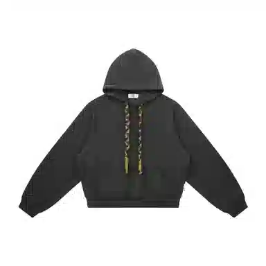 EMPTY REFERENCE Split Knit Drawstring Hoodie