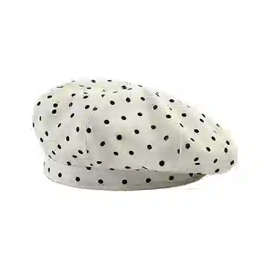 浪莎 法式文艺复古波点花纹简约蓓蕾帽百搭早春日系甜美可爱云朵帽 聚酯纤维 贝雷帽 女款