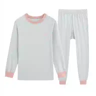 贴身领域 秋冬少女秋衣秋裤女士大童儿童中学生纯棉全棉毛衫初中高内衣保暖套装 女款