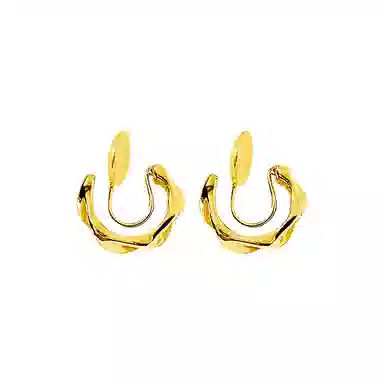 希遇 不规则素圈莫比乌斯 百搭个性耳环冷淡风高级感精致耳饰轻奢设计感小众 合金 耳夹 女款