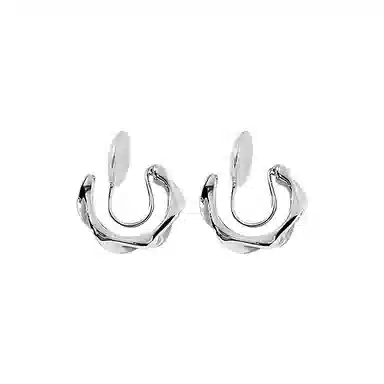 希遇 不规则素圈莫比乌斯 百搭个性耳环冷淡风高级感精致耳饰轻奢设计感小众 合金 耳夹 女款