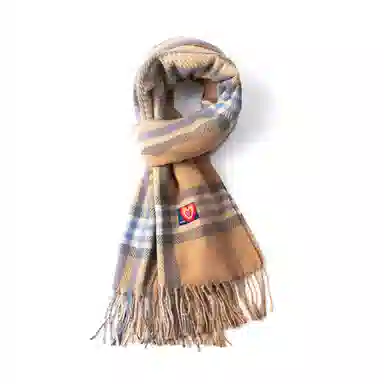 红豆 保暖百搭斜纹流苏外搭 聚酯纤维 绒线围巾 男女同款情侣款