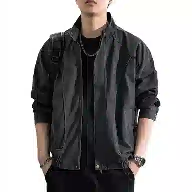 遨宇 美式复古休闲百搭猎装教练极简风百搭户外休闲工装夹克外套 男女同款